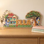 3D Layered Wood Name Sign | Personalized Bluey Nursery Decor | Custom Kids Room Wooden Wall Art - Image 3