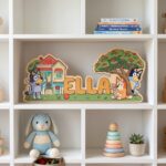 3D Layered Wood Name Sign | Personalized Bluey Nursery Decor | Custom Kids Room Wooden Wall Art - Image 5