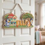 3D Layered Wood Name Sign | Personalized Bluey Nursery Decor | Custom Kids Room Wooden Wall Art - Image 6