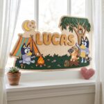 3D Layered Wood Name Sign | Personalized Bluey Nursery Decor 2 | Custom Kids Room Wooden Wall Art - Image 4