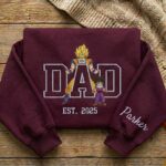 Custom Super Saiyan Dad Shirt, Sweatshirt, Hoodie - Personalized Embroidered Goku & Gohan  Sweatshirt - Father's Day Gift - Image 4