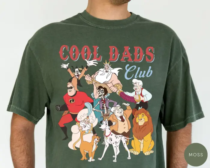 Comfort Colors® Retro 90s Disney Cool Dad Clubs T-Shirt, Funny Daddy Son Gift, Best Dad Ever, Goofy Mufasa King Triton, Family Trip Shirt - Image 6