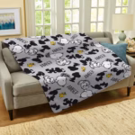 Personalized Peanuts All Over Snoopy Pattern Plush Blanket - Snoopy Blanket - Snoopy and Woodstock - Available in 4 Colors