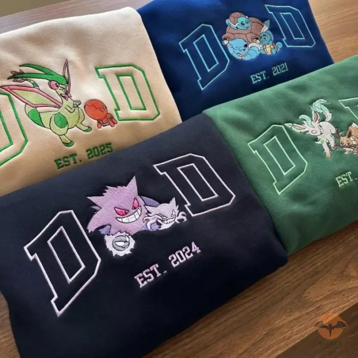 Custom Embroidered Anime Shirt, Sweatshirt, Hoodie, Personalized PokaDad Character Shirt - Image 7