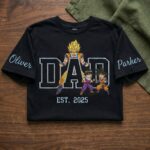 Custom Super Saiyan Dad Shirt, Sweatshirt, Hoodie with 2 Sons - Personalized Embroidered Goku, Gohan & Goten Sweatshirt - Father's Day Gift - Image 6