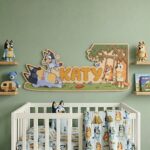 3D Layered Wood Name Sign | Personalized Bluey Nursery Decor 3 | Custom Kids Room Wooden Wall Art