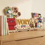 3D Layered Wood Name Sign | Personalized Peanuts Snoopy America 250th Anniversary Nursery Decor  | Custom Kids Room Wooden Wall Art - Image 6