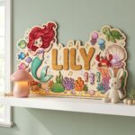 3D Layered Wood Name Sign | Personalized The Little Mermaid  | Custom Kids Room Wooden Wall Art - Image 6