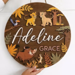 Personalized Lion King Name Sign, Simba Name Sign, Nursery Name Sign, Kids Room Sign, Disney Jungle Theme Nursery Sign, Floral Nursery Decor - Image 2