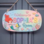 Personalized Ariel Name Sign, Little Mermaid Sign, Kid Room Sign, Kids Bedroom 3D Door Sign, Kids Room Door Decoration, Nursery Name Sign - Image 4