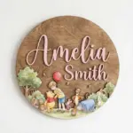 Personalized Winnie the Pooh Nursery Name Sign, Christopher Robin, Kid Room Sign, Kids Bedroom Door Sign, Kids Room Door, Nursery Name Sign - Image 4