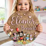 Personalized Mickey and Friends Name Sign, Custom Wood Wall Decor, Mickey Minnie Donald Pluto Nursery Art, Kids Room Gift, Wooden Name Sign - Image 3