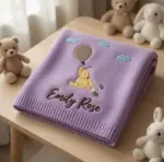 Personalized Embroidered Winnie The Pooh Baby Blanket, Custom Name Blanket, Welcome Baby Blanket, Nursery Keepsake, Newborn Gift For Baby - Image 7