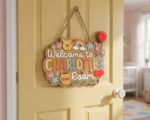 Winnie The Pooh Wooden Name Sign, Personalized Nursery Door Hanger, Pooh Bear Baby Room Decor - Image 4