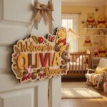 Personalized Winnie the Pooh Sign, Disney Nursery Name Sign, Kid Room Sign, Kids Bedroom Door Sign Kids Room Door Nursery Name Sign