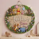 Personalized Pooh Friendship Sign, Winnie the Pooh Nursery Name Sign, Kid Room Sign, Kids Bedroom Door Sign Kids Room Door Nursery Name Sign