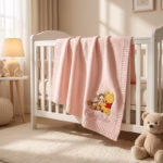 Personalized Pooh & Tigger Baby Blanket, Custom Embroidered Name Blanket, Welcome Baby Nursery Keepsake, Newborn Gift - Image 3