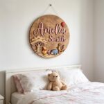 Winnie The Pooh Nursery Sign, Custom Name Sign Girls Room, Disney Wooden Sign Nursery, Round Wood Sign, Kids Bedroom Decor - Image 3
