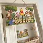 Winnie The Pooh Nursery Sign, Custom Name Sign Girl/Boy Room, Disney Wooden Sign Nursery, Large Wall Decor, Kids Bedroom Decor - Image 3