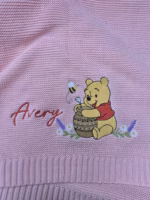 Custom Winnie the Pooh Embroidered Baby Blanket, Personalized Name Disney Honey Pooh Bear Blanket, Gift For Newborn - Image 8