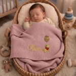 Custom Pooh Balloon Embroidered Baby Blanket, Personalized Name Disney Pooh Tigger Piglet Blanket, Gift For Newborn - Image 7