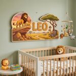 3D Layered Wood Name Sign | Personalized The Lion King Nursery Decor  | Custom Kids Room Wooden Wall Art - Image 2