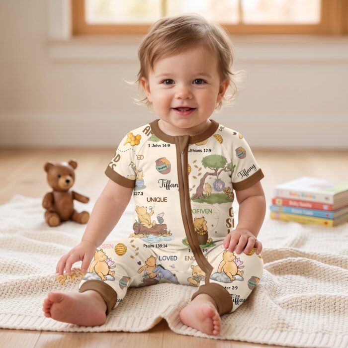 Personalized God Says I Am Bamboo Shorty Zippy, Christian Baby Sleeper, Faith Based Baby Gift - Image 5