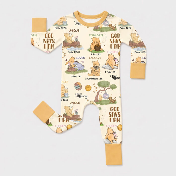 Personalized God Says I Am Bamboo Crescent Zippy, Christian Baby Sleeper, Faith Based Baby Gift - Image 6