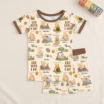 Personalized God Says I Am Bamboo Short Sleeved Pajamas and Shorts, Christian Baby Sleeper, Faith Based Baby Gift - Image 2