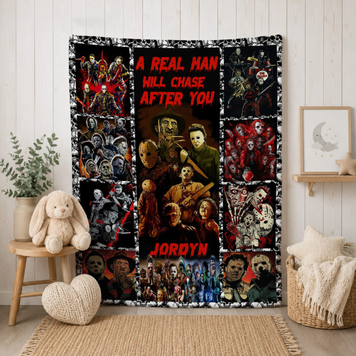 Personalized Horror Movie Blanket: Scary Character Throw, Halloween Decor - Image 2