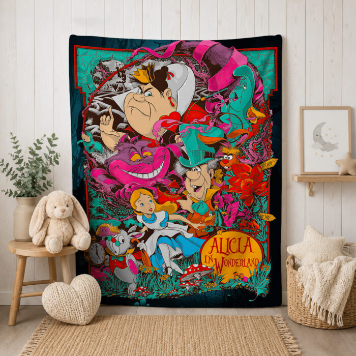 Alicia in wonderland Blanket, Halloween Blanket - Image 2