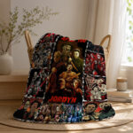 Personalized Horror Movie Blanket: Scary Character Throw, Halloween Decor - Image 3