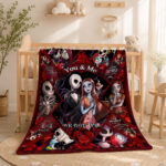 Personalized Horror Movie Blanket: Scary Character Throw, Halloween Decor, Valentines Day gift - Image 3