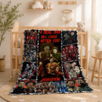 Personalized Horror Movie Blanket: Scary Character Throw, Halloween Decor - Image 4