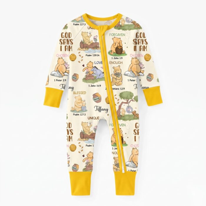 Personalized God Says I Am Bamboo Convertible Zippy, Christian Baby Sleeper, Faith Based Baby Gift - Image 2