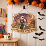 Personalized Jack and Sally Wooden Sign, Custom Nightmare Before Christmas Couple Wall Art, Halloween Anniversary Gift for Husband Wife - Image 4