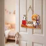 Personalized Halloween Pumpkin Patch Name Sign | Custom Snoopy Wooden Wall Decor | It's the Great Pumpkin Charlie Brown Kids Room Plaque | Seasonal Autumn Decor - Image 6