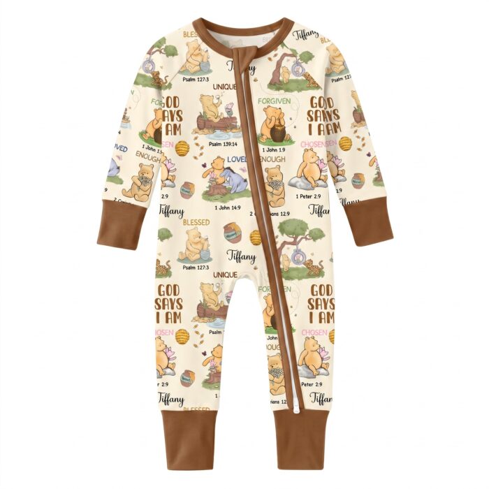 Personalized God Says I Am Bamboo Convertible Zippy, Christian Baby Sleeper, Faith Based Baby Gift - Image 7