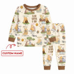 Personalized God Says I Am Bamboo Long Sleeved Pajamas, Christian Baby Sleeper, Faith Based Baby Gift