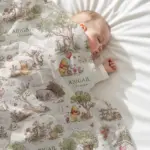 Personalized Classic Winnie the Pooh Baby Blanket, Custom Name Hundred Acre Wood Nursery Decor, Vintage Pooh and Friends Minky Blanket - Image 2
