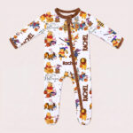 Personalized Halloween Winnie-the-Pooh Bamboo Footie Zippy, Halloween Baby Sleeper, Faith Based Baby Gift - Image 2