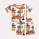 Personalized Halloween Mickey Bamboo Short Sleeved Pajamas and Shorts, Halloween Baby Sleeper, Faith Based Baby Gift - Image 2