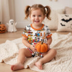 Personalized Halloween Mickey Bamboo Short Sleeved Pajamas and Shorts, Halloween Baby Sleeper, Faith Based Baby Gift - Image 7