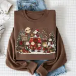 Vintage Christmas Cartoon Friends Sweatshirt, Cozy Holiday Winter Crewneck, Cute Festive Friends Shirt, Christmas Gift for Women