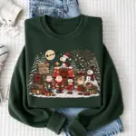 Vintage Christmas Cartoon Friends Sweatshirt, Cozy Holiday Winter Crewneck, Cute Festive Friends Shirt, Christmas Gift for Women - Image 3