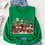 Vintage Christmas Cartoon Friends Sweatshirt, Cozy Holiday Winter Crewneck, Cute Festive Friends Shirt, Christmas Gift for Women - Image 5